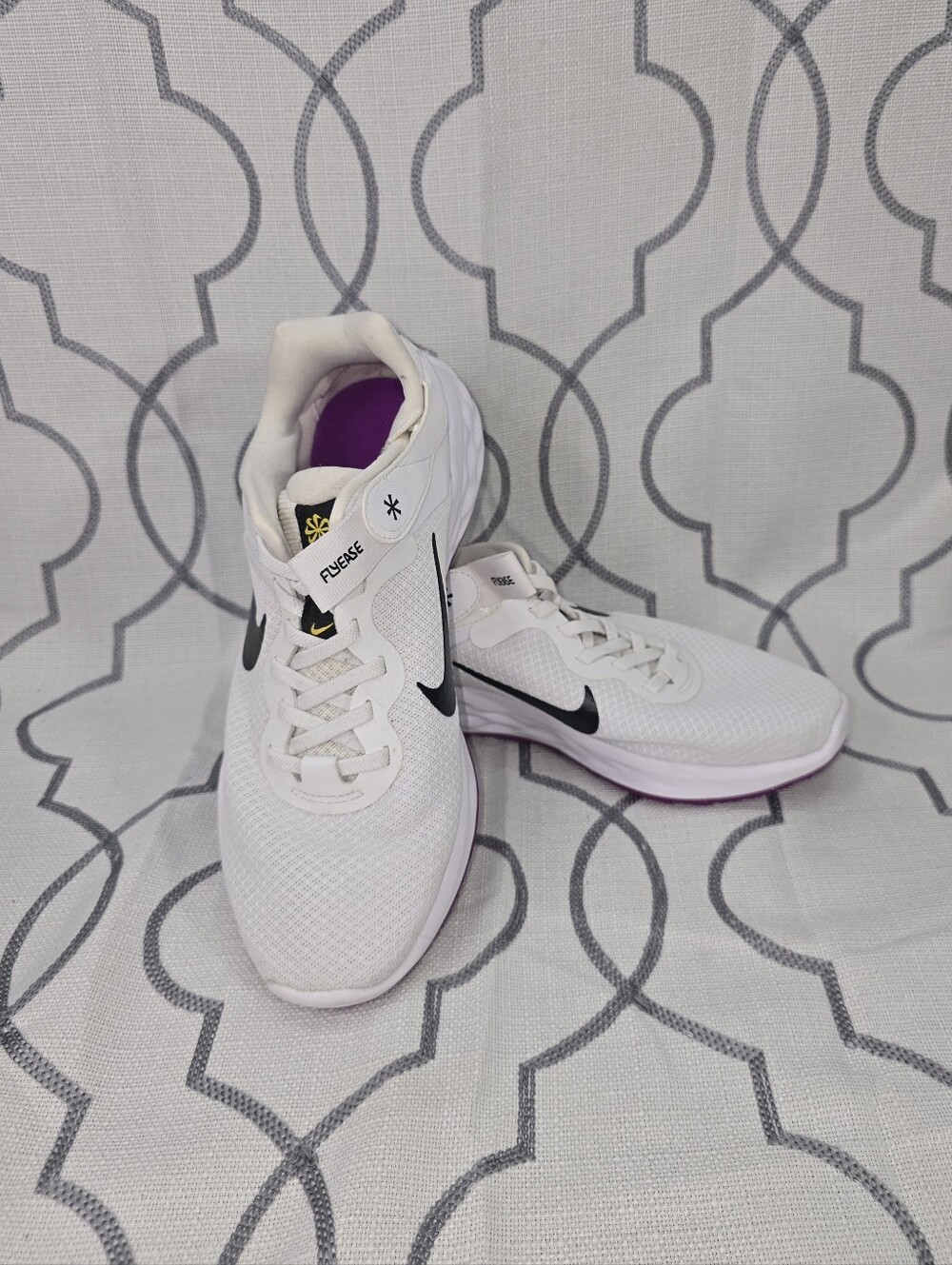 Nike Revolution 6 FlyEase Next Nature White Black Purple Womens DC8998-101